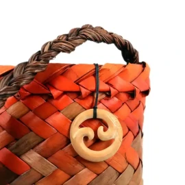 Double koru wood carving