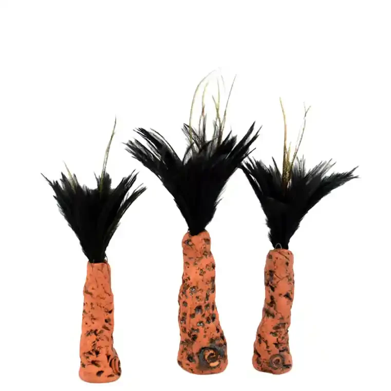 Ceramic ponga (silver fern) tree with feather leaves