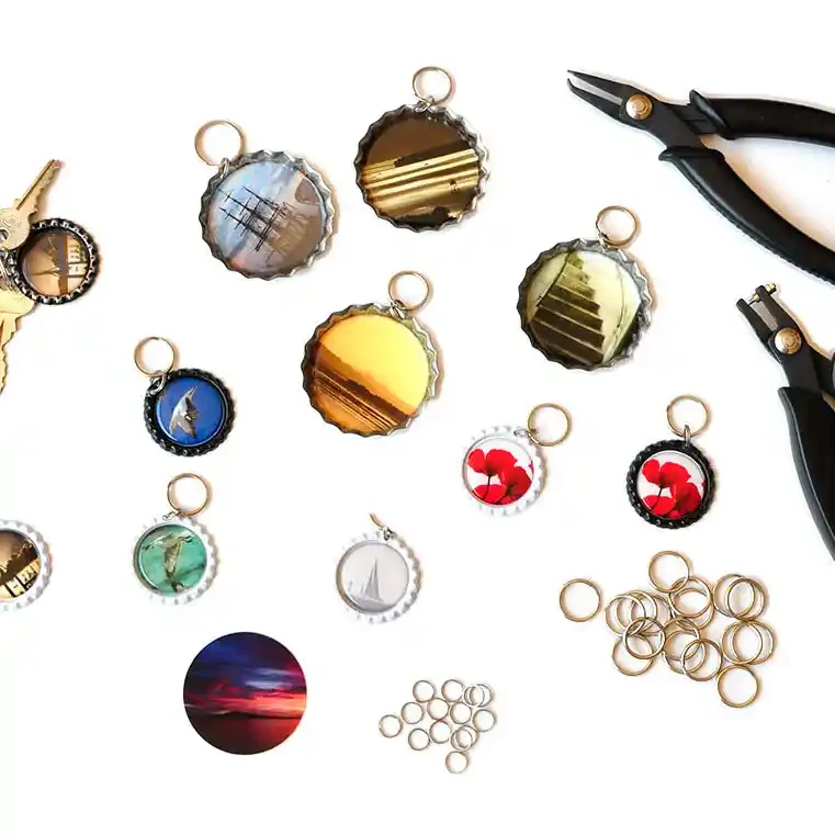 Poppies photo keyring