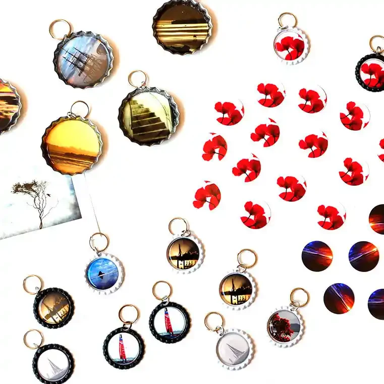 Poppies photo keyring