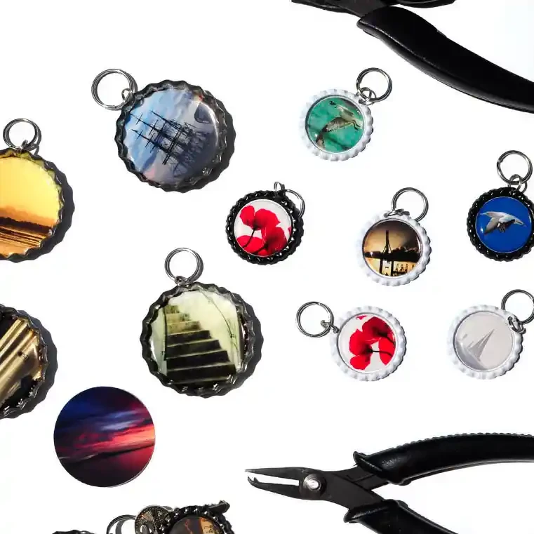 Poppies photo keyring