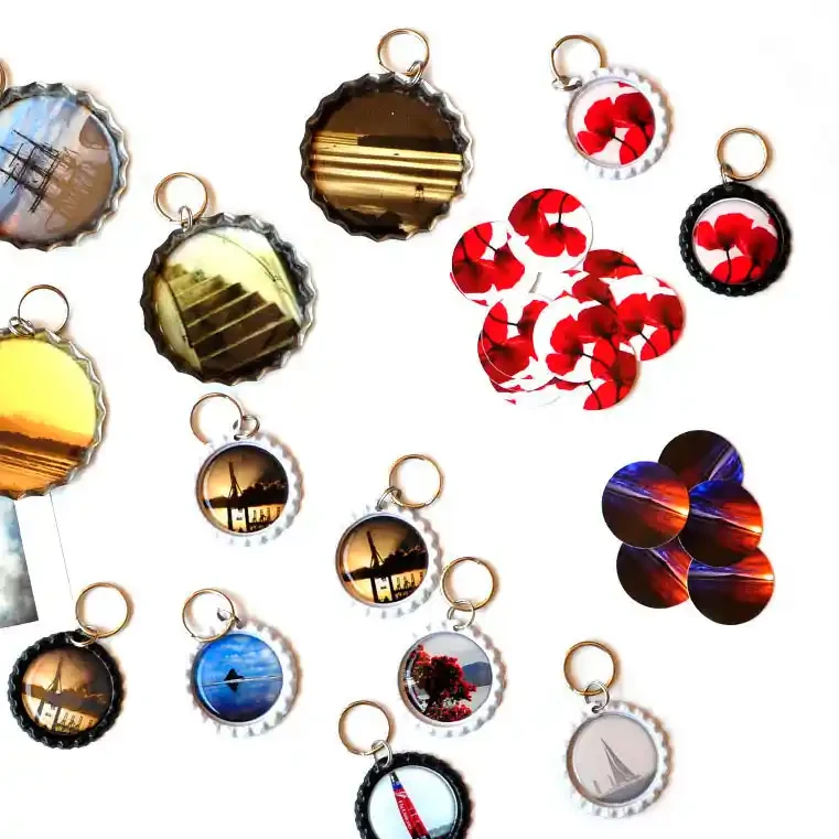 Poppies photo keyring
