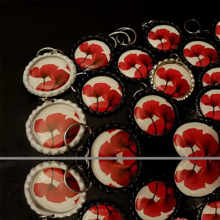 Poppies photo keyring