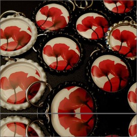 Poppies photo keyring