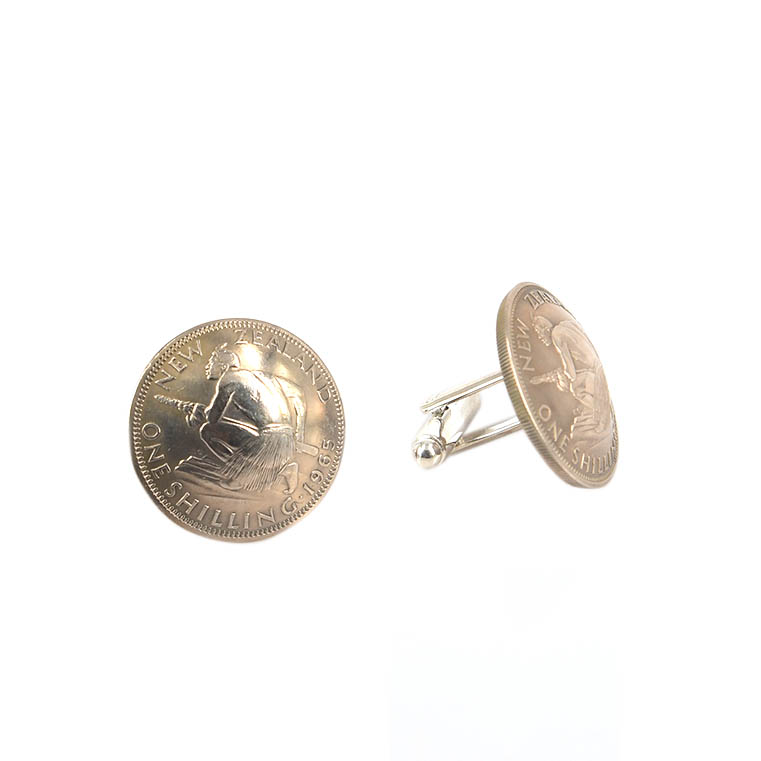 Cufflinks: one shilling coins