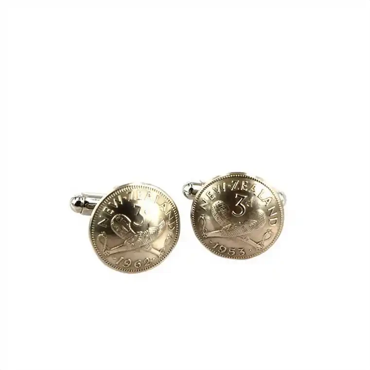 Coin cufflinks: Threepence