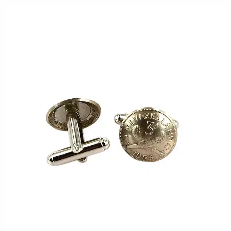 Coin cufflinks: Threepence
