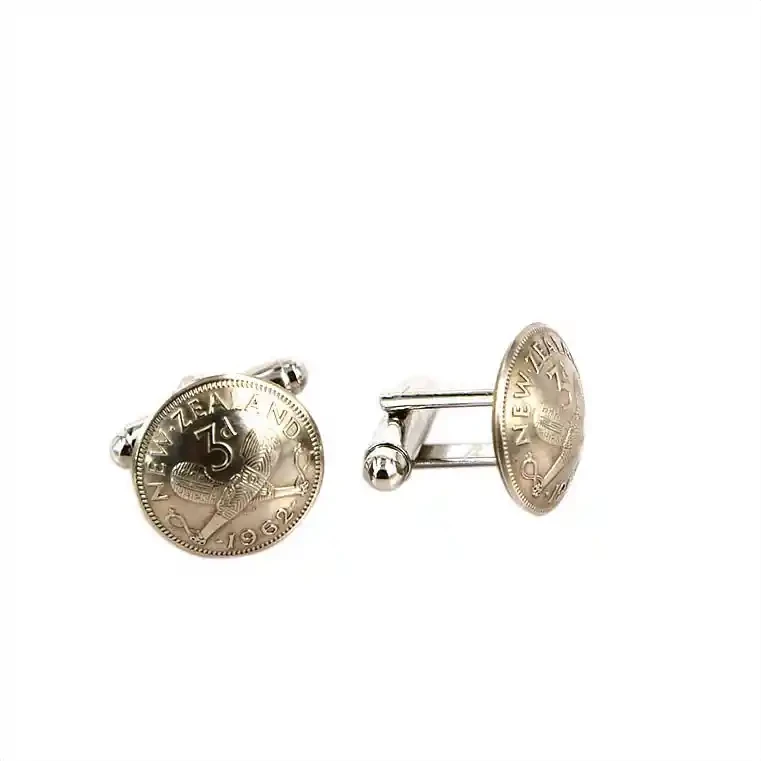 Coin cufflinks: Threepence