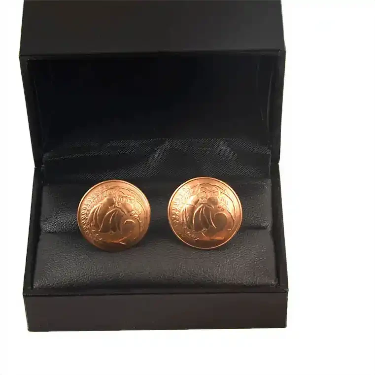 Cufflinks: two cent coins