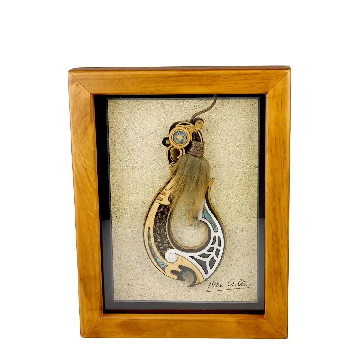 Māori wall art fishhook