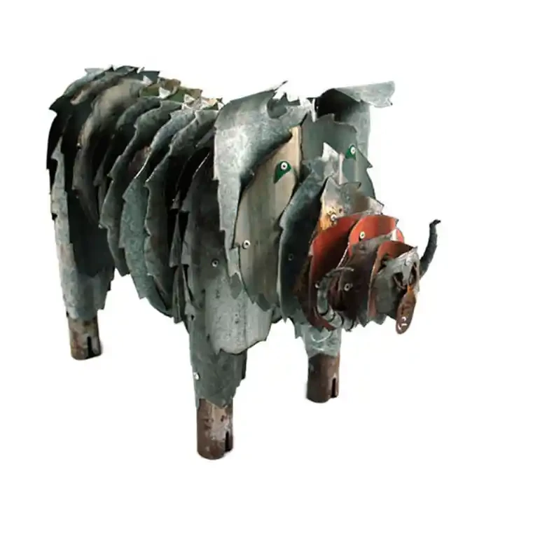 Corrugated iron boar piglet