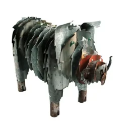 Corrugated iron boar piglet