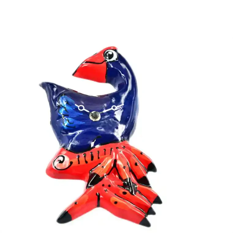 Ceramic pūkeko clocks