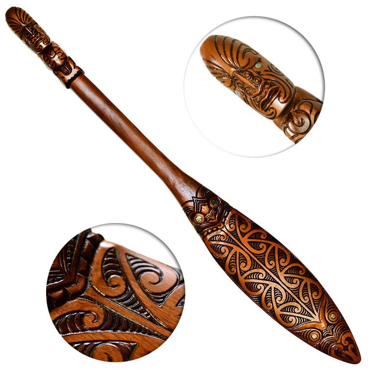 Large Māori wooden paddle