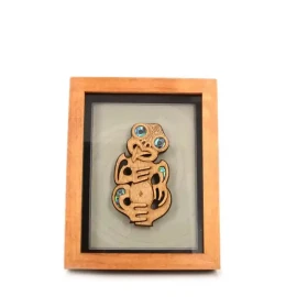 Contemporary Māori art. Framed Māori tiki, small.