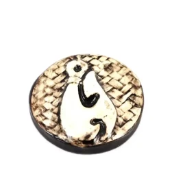 Round ceramic fishhook decoration