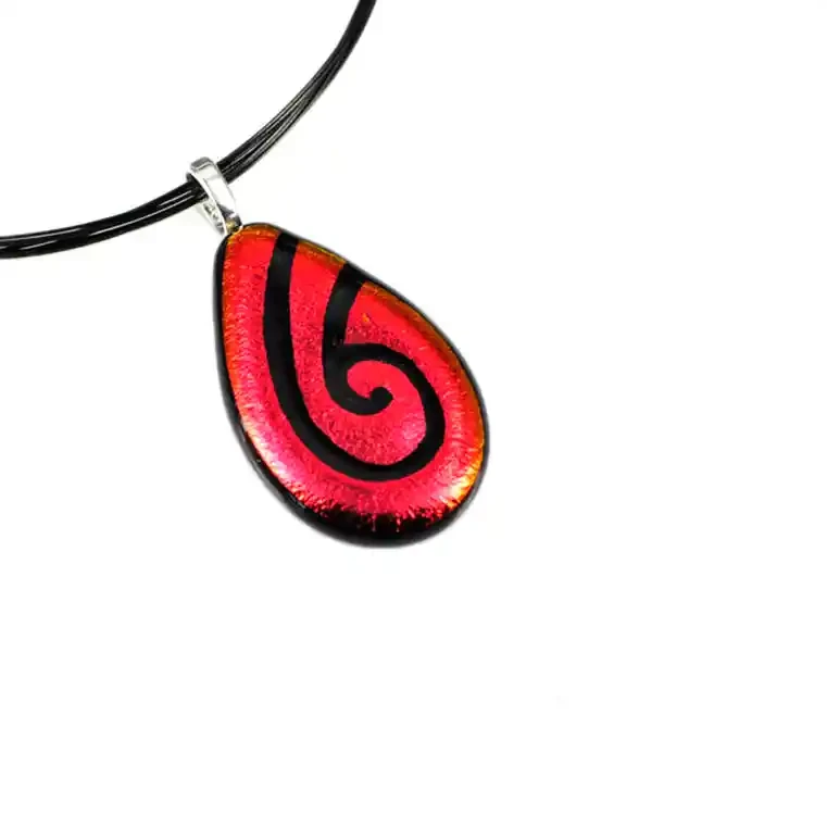 Drop dichroic glass pendant