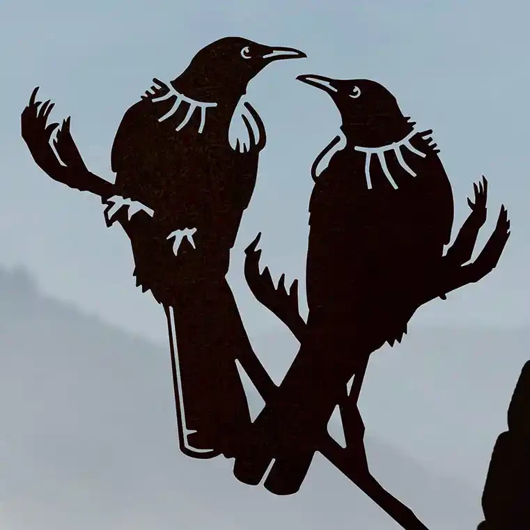 Metalbird double tūī silhouette