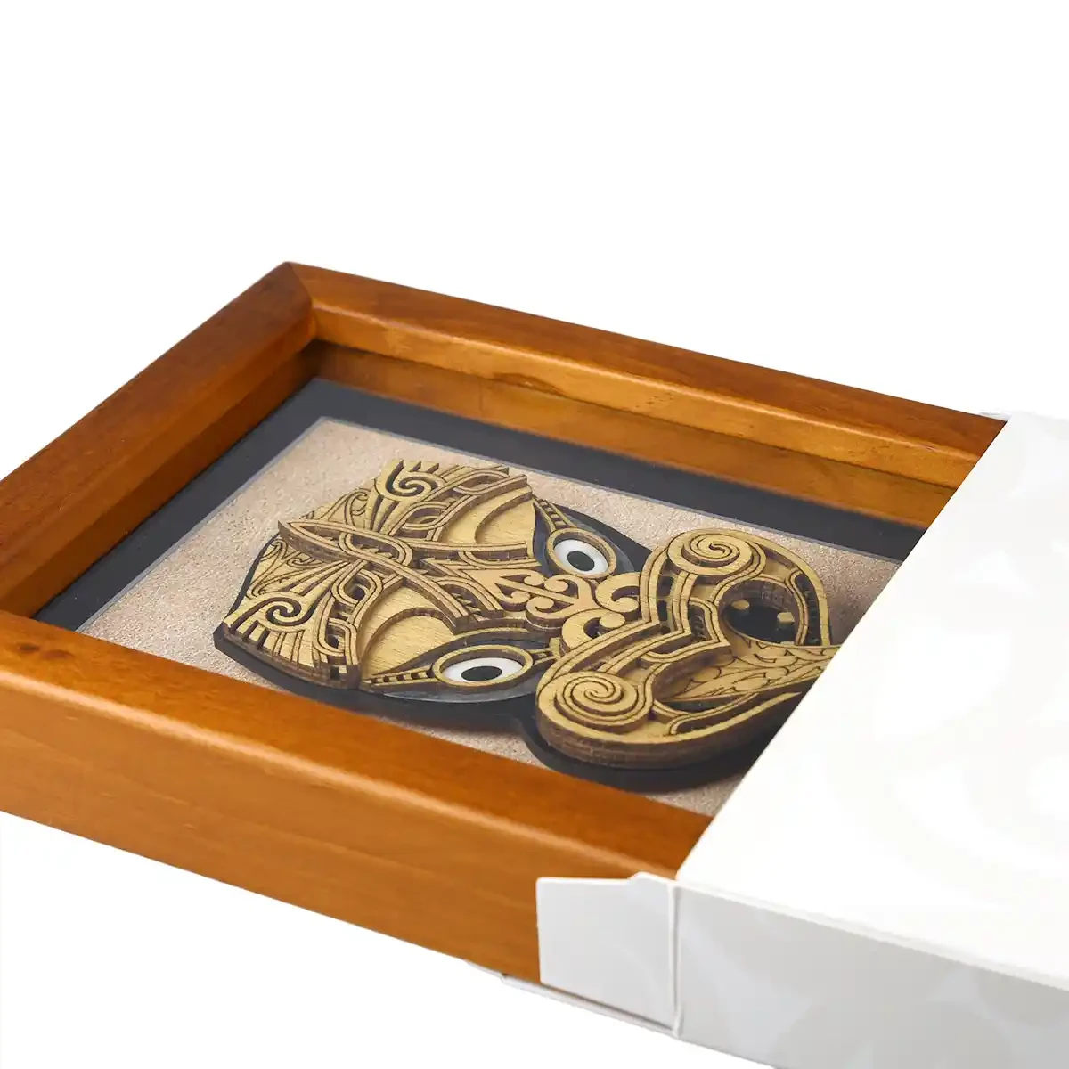 Contemporary Māori art. Framed Māori wheku