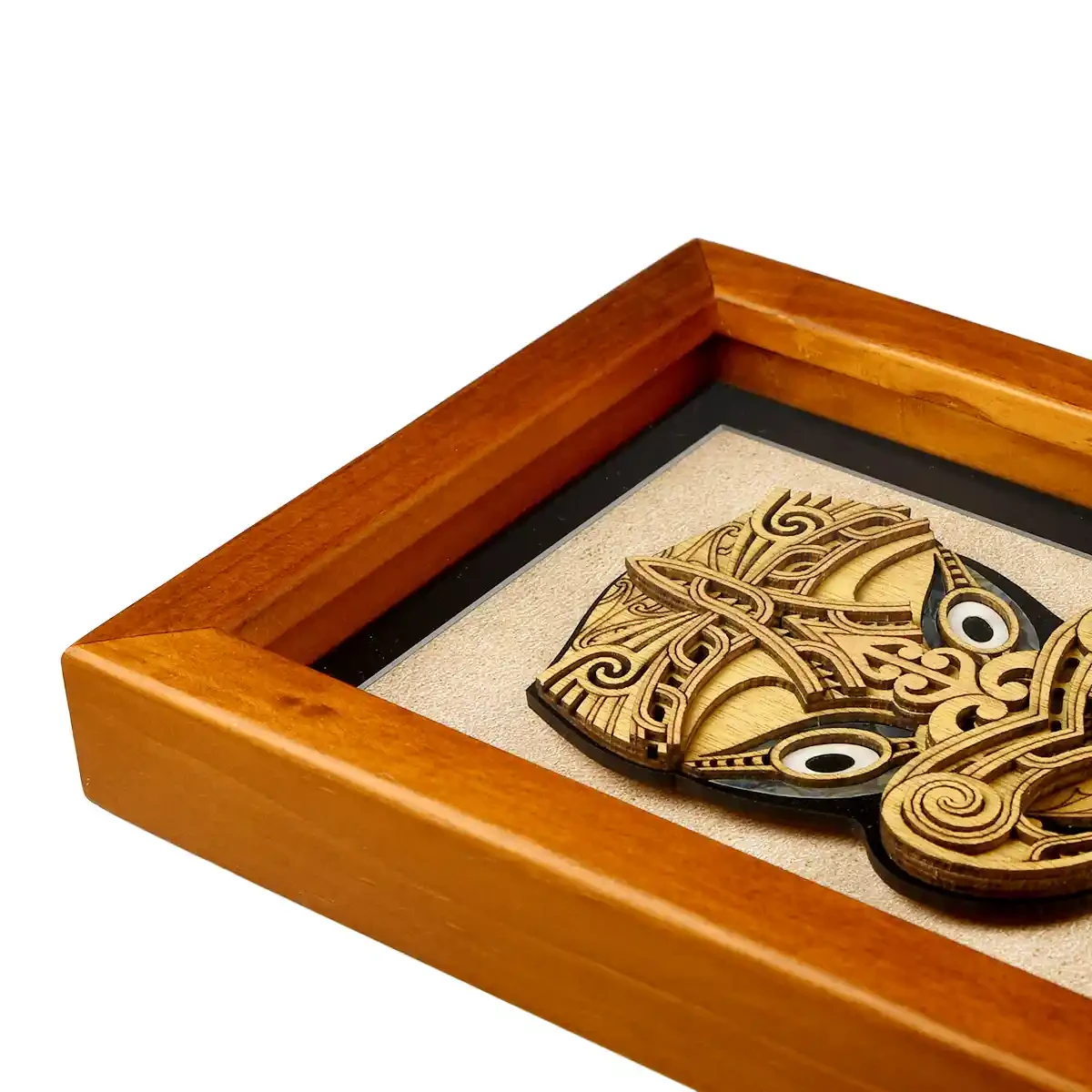 Contemporary Māori art. Framed Māori wheku