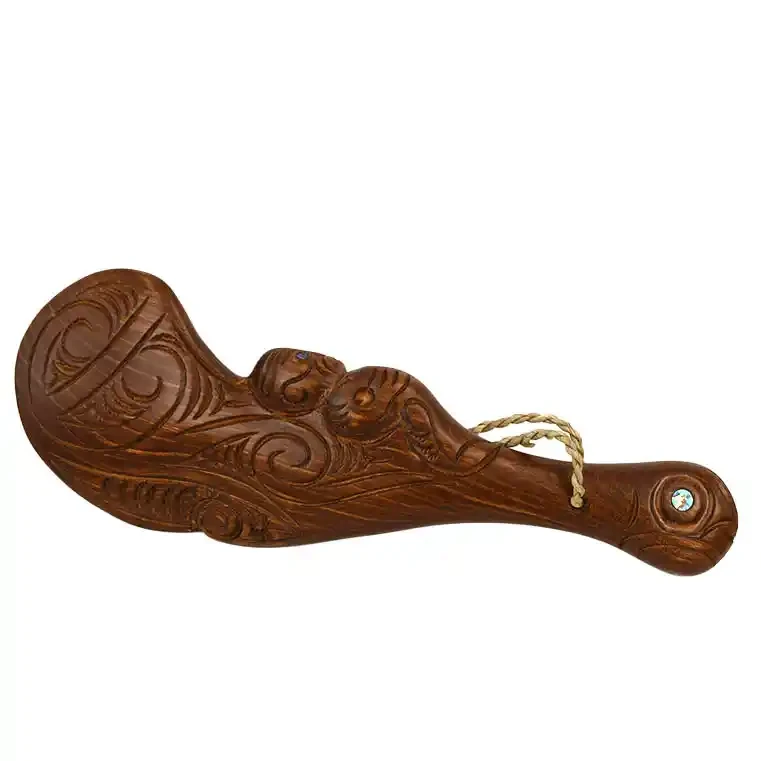 Carved wooden wahaika club