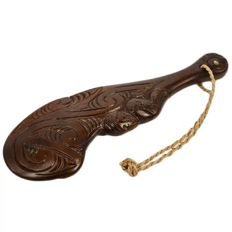 Carved wooden wahaika club