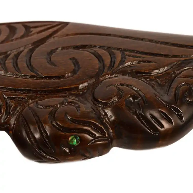 Carved wooden wahaika club
