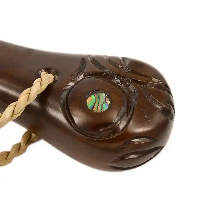 Carved wooden wahaika club