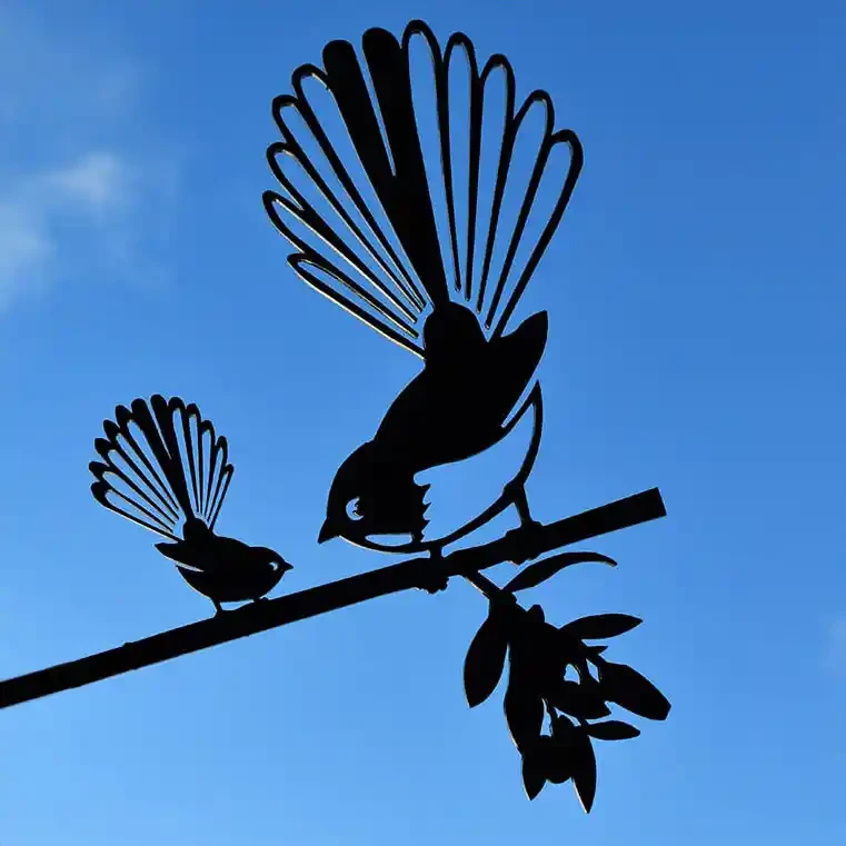 Metalbird fantail with baby