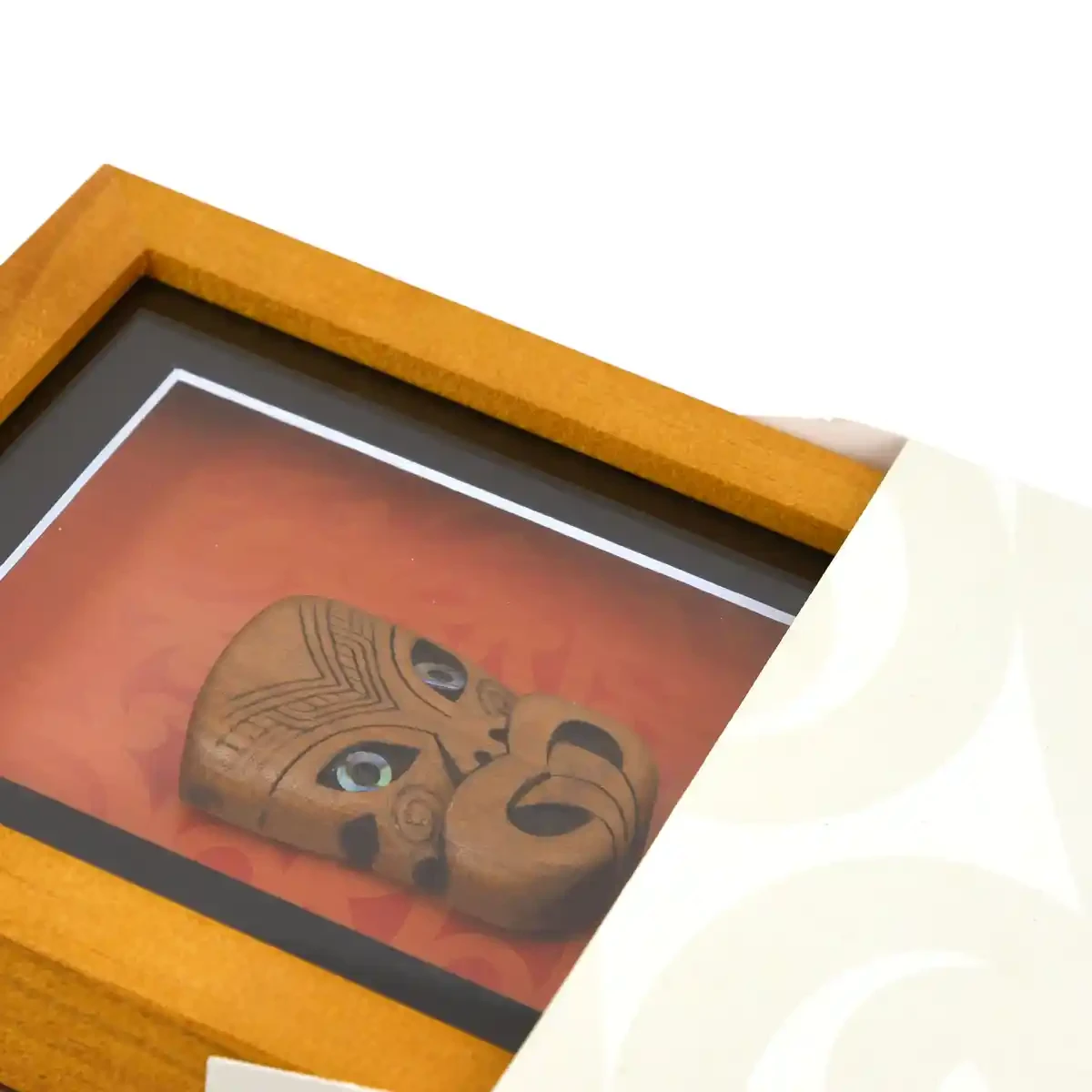 Framed Māori wheku wall decoration
