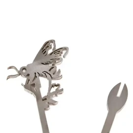 Metalbird honeybee plant stake