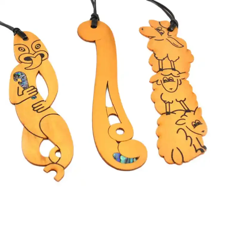 Bamboo bookmarks with kiwi designs