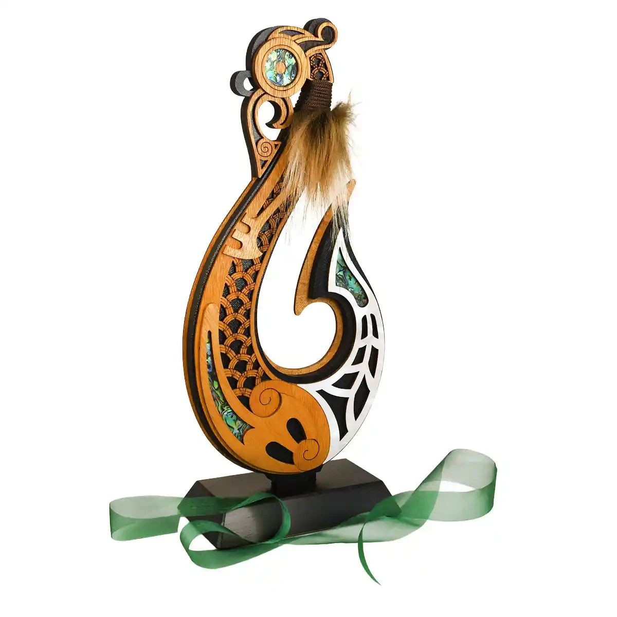 Large Māori fishhook trophy