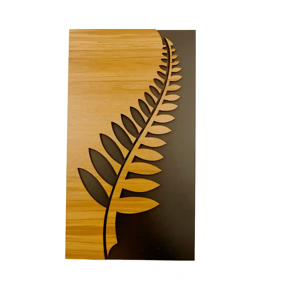 Māori art. Fern wall art from rimu veneer