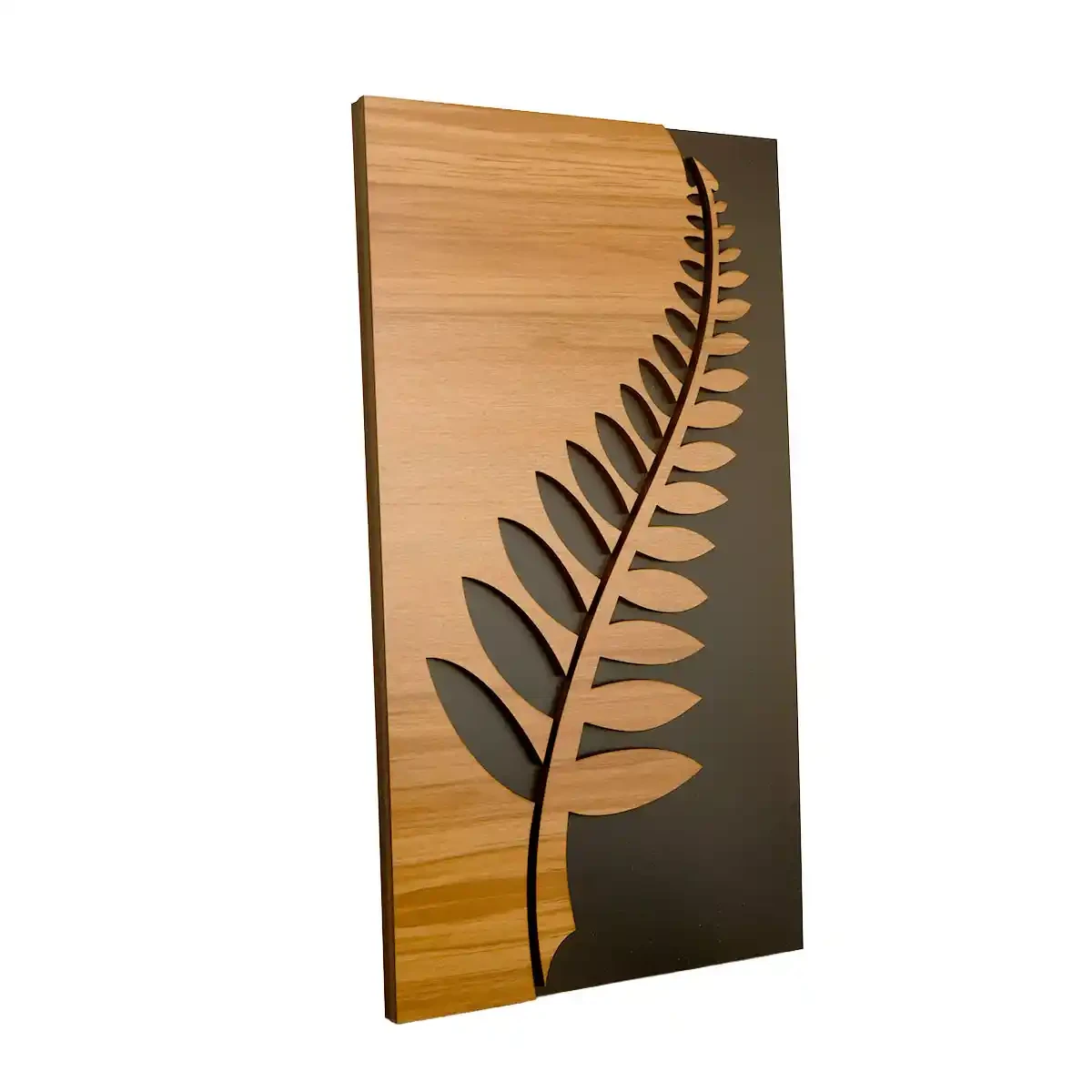 Māori art. Fern wall art from rimu veneer