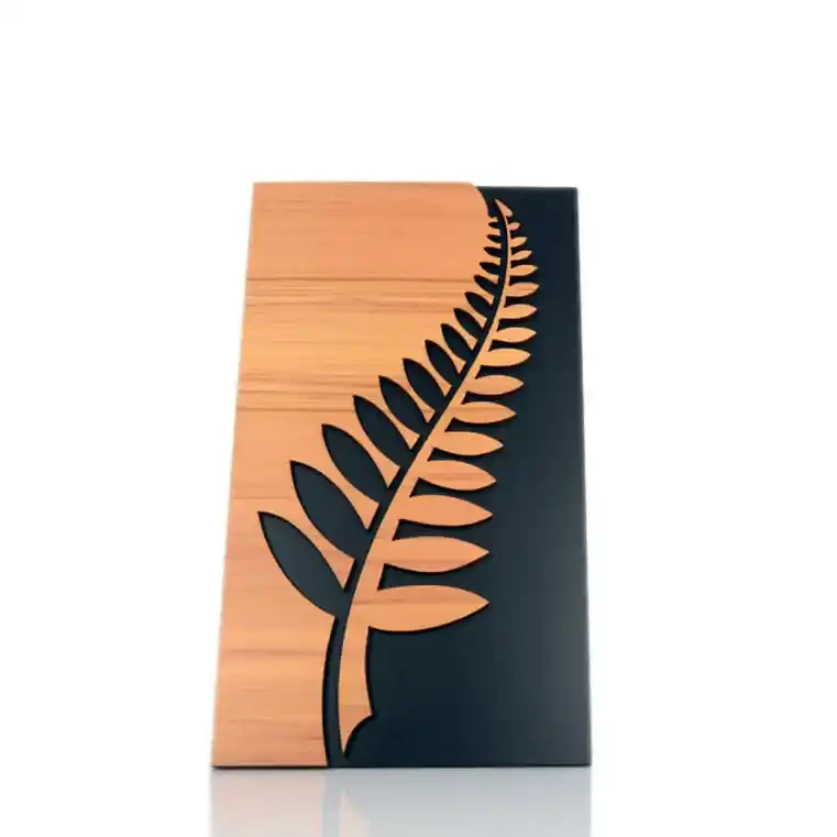 Māori art. Fern wall art from rimu veneer