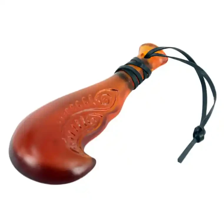 Māori glass mere (wahaika), shiny finish