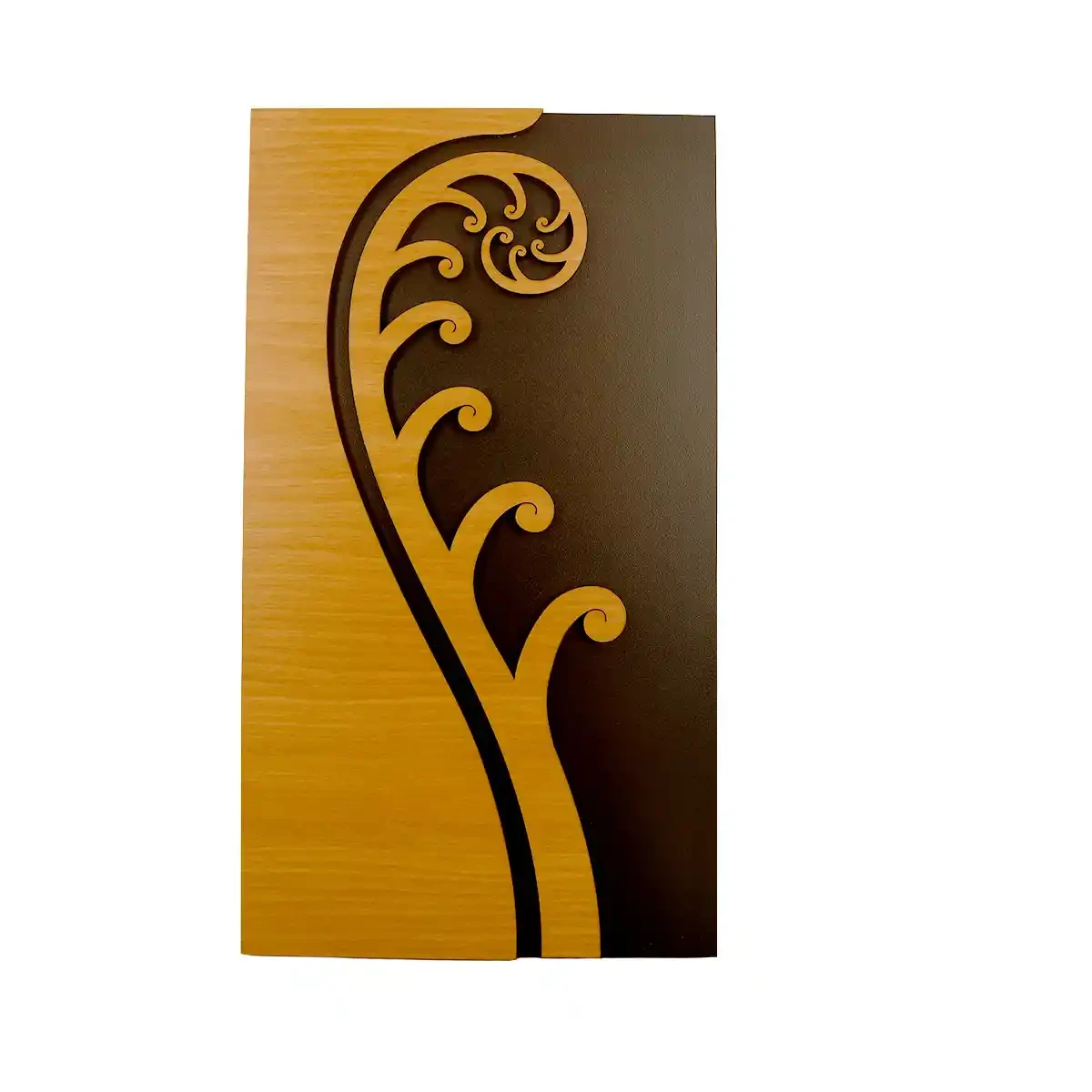 Māori wall art. Koru wall hanger from rimu veneer