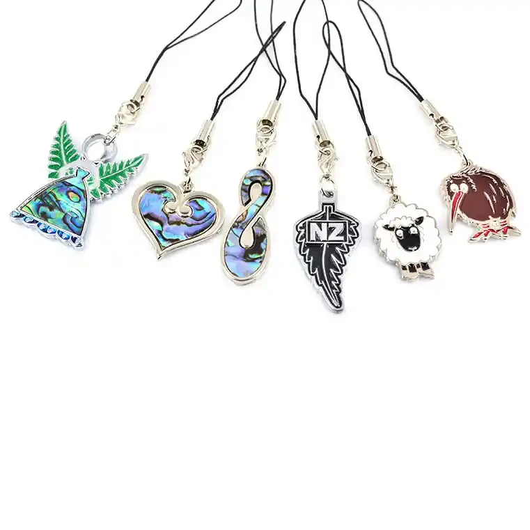 Phone charms with paua inlay