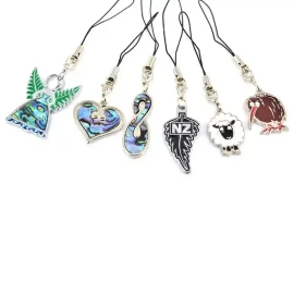 Phone charms with paua inlay