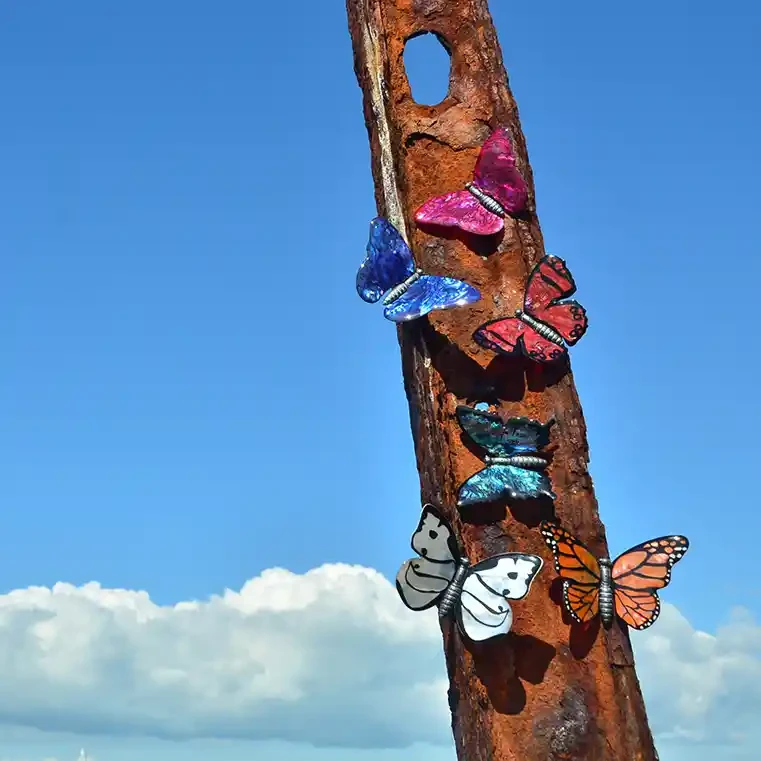 Paua shell butterflies