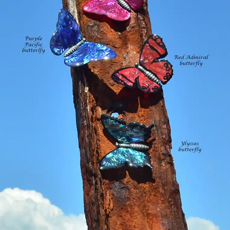 Paua shell butterflies