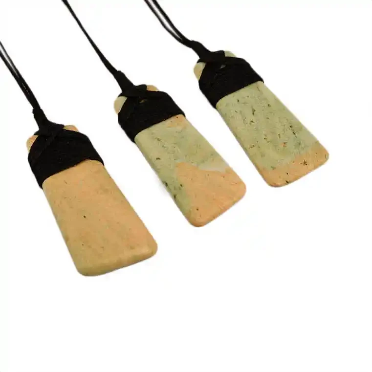 Light greenstone toki pendants