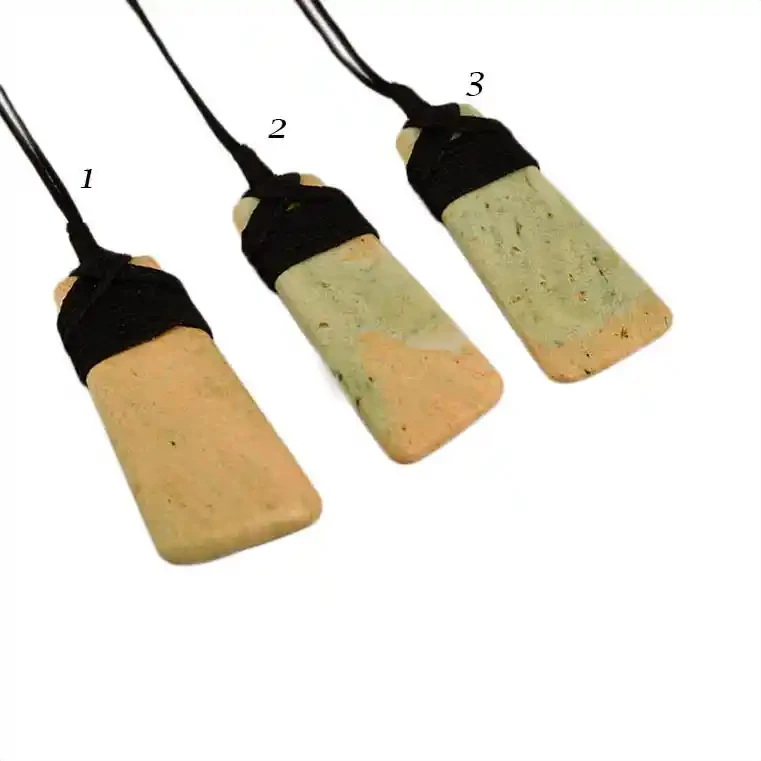 Light greenstone toki pendants