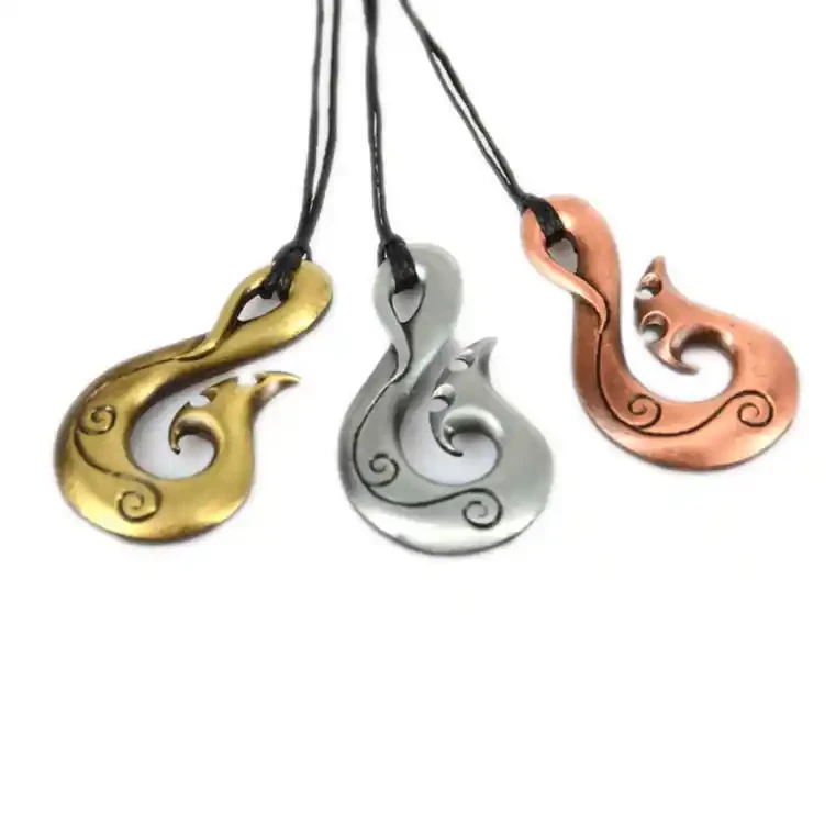 Fishhook zinc pendants