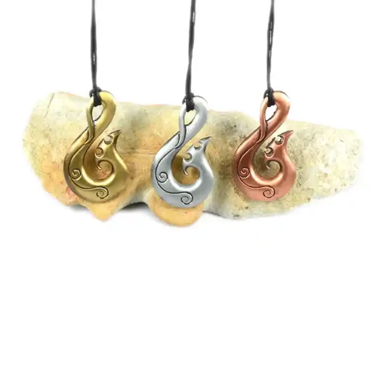 Fishhook zinc pendants