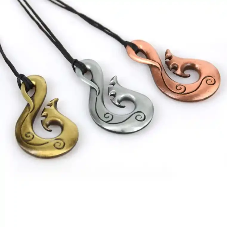 Fishhook zinc pendants