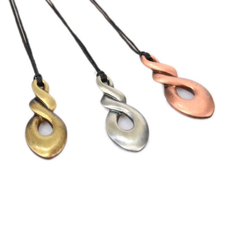 Triple twist zinc pendants