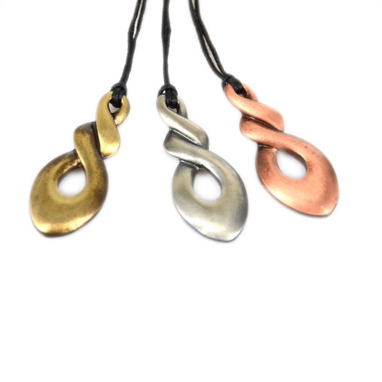 Triple twist zinc pendants