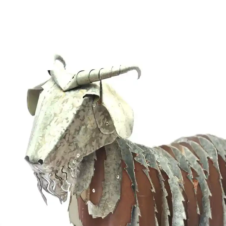 Corrugated iron goats